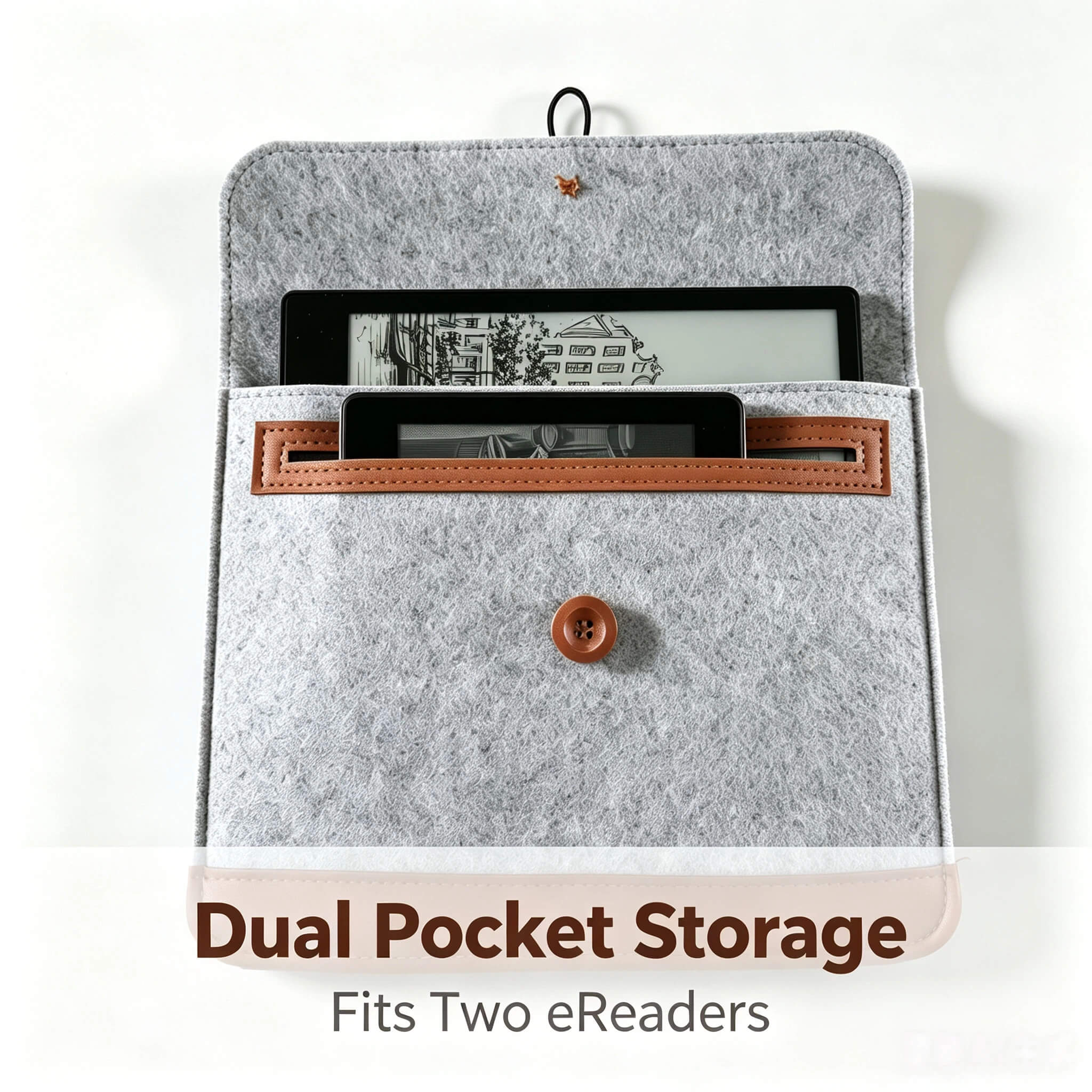 Premium 4-Pocket Thick Felt Sleeve for 10.5" eReader