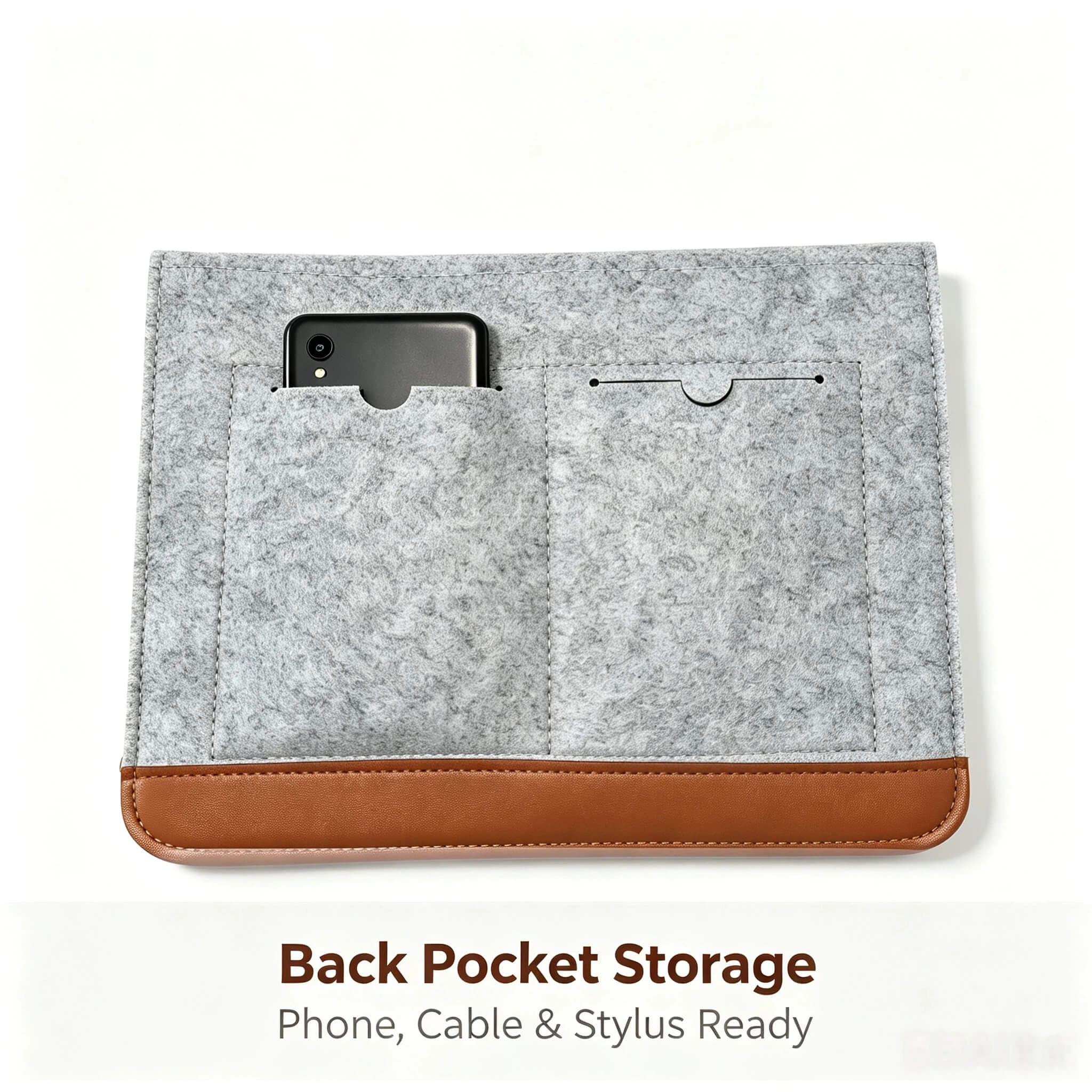 Premium 4-Pocket Thick Felt Sleeve for 10.5" eReader